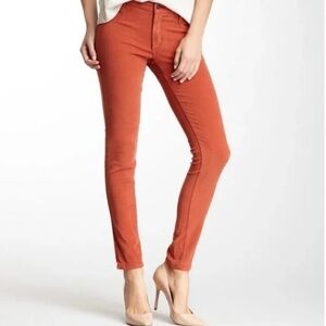 Vince Rust Red Mid Rise Skinny Jeans